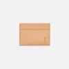 Cheap Saint Laurent Smooth Leather Credit Card Case Vintage Brown