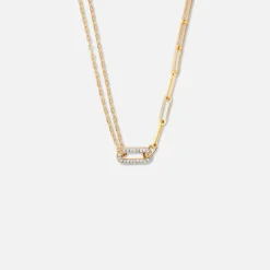 Clearance Yvonne Leon Solitaire Diamonds Link Loop Necklace