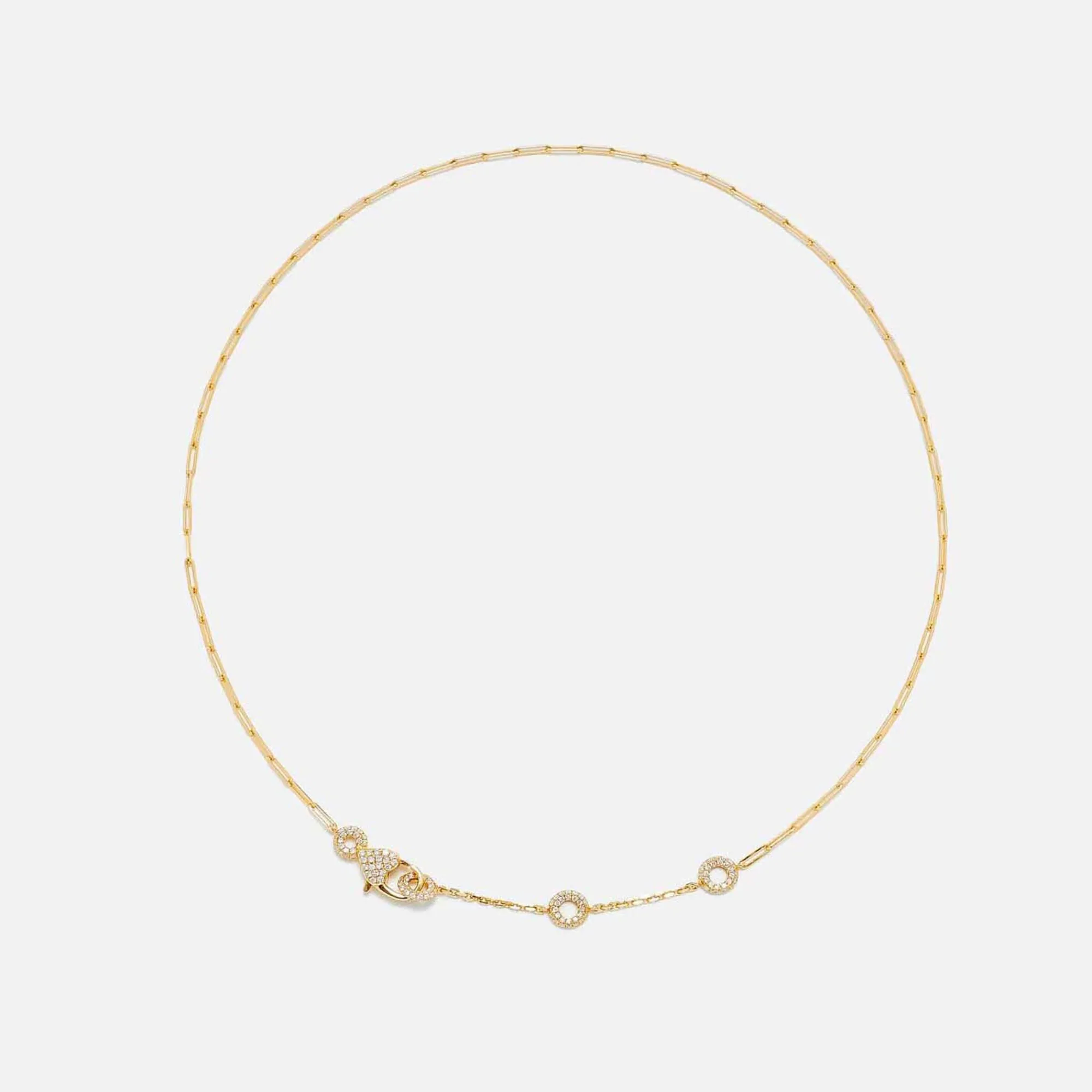 Sale Yvonne Leon Solitaire Donut Necklace In 18K Yellow Gold