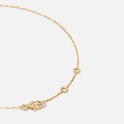 Sale Yvonne Leon Solitaire Donut Necklace In 18K Yellow Gold