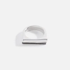 Outlet Tom Wood Step Ring Spinel 925 Sterling Silver Silver / Black