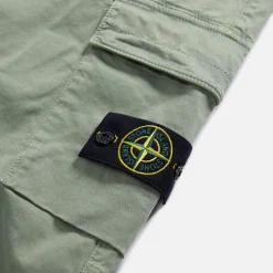 Outlet Stone Island Stretch Cotton Wool Satin Garment Dyed Cargo Pant Sage