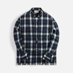 Outlet Greg Lauren Studio Blue Green Plaid