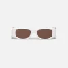 Shop Palm Angels Sunglasses White / Brown