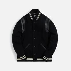 Sale Saint Laurent Teddy 2Bandes Varsity Jacket Black