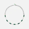 Shop VEERT The Cuban Link Malachite, Green Onyx & Freshwater Pearl Necklace White