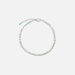 Outlet VEERT The Polka Dot Freshwater Pearl Necklace White Gold / Green