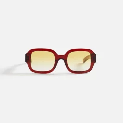 New Flatlist Tishkoff Sunglasses Maroon Crystal / Amber Gradient