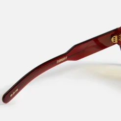 New Flatlist Tishkoff Sunglasses Maroon Crystal / Amber Gradient