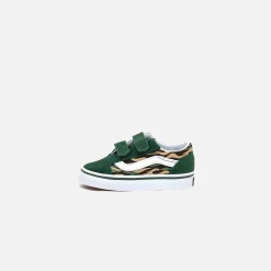 Fashion Vans Toddler Old Skool V Green / Multi