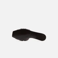 Cheap Saint Laurent Tribute Slide Cuir Maine Gris Apia