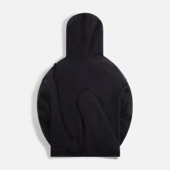 Sale ERL Unisex Swirl Premium Fleece Hoodie Knit Black