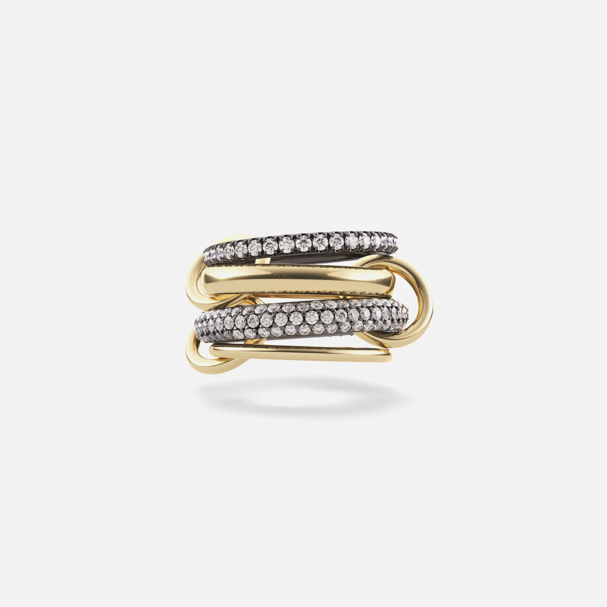 Hot Spinelli Kilcollin Vega Gold 3 Link Ring Black Rhodium Plated Silver