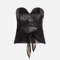 Best Kim Shui Vinyl Snake Bustier Top Black