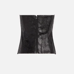 Best Kim Shui Vinyl Snake Bustier Top Black