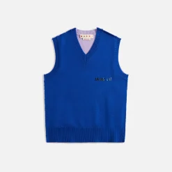 Cheap Marni V-Neck Virgin Wool Bluette