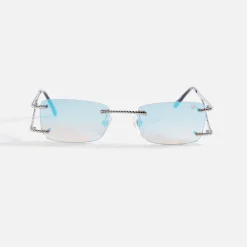 Fashion Vintage Frames Wall Street Drill Mount 24Kt White Gold Blue Peach