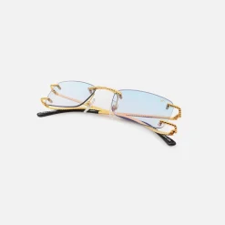 Outlet Vintage Frames Wall Street Drill Mount Sunglasses Blue Peach
