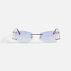 Cheap Vintage Frames Wall Street 24Kt White Gold Sunglasses Royal Blue Two-Tone