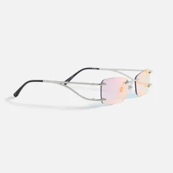 Cheap Vintage Frames Wall Street 24Kt White Gold Sunglasses Royal Blue Two-Tone