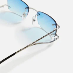 Cheap Vintage Frames Wall Street 24Kt White Gold Sunglasses Royal Blue Two-Tone