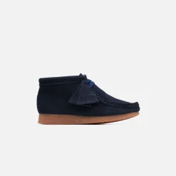 Outlet Clarks Wallabee Boot Navy Suede