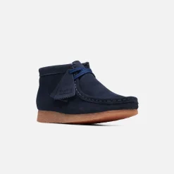 Outlet Clarks Wallabee Boot Navy Suede