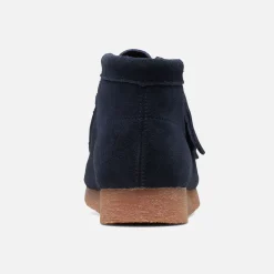 Outlet Clarks Wallabee Boot Navy Suede