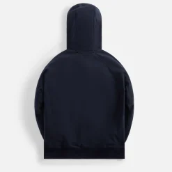 New by Parra Wave Block Tremors Hooded Sweatshirt Navy Blue