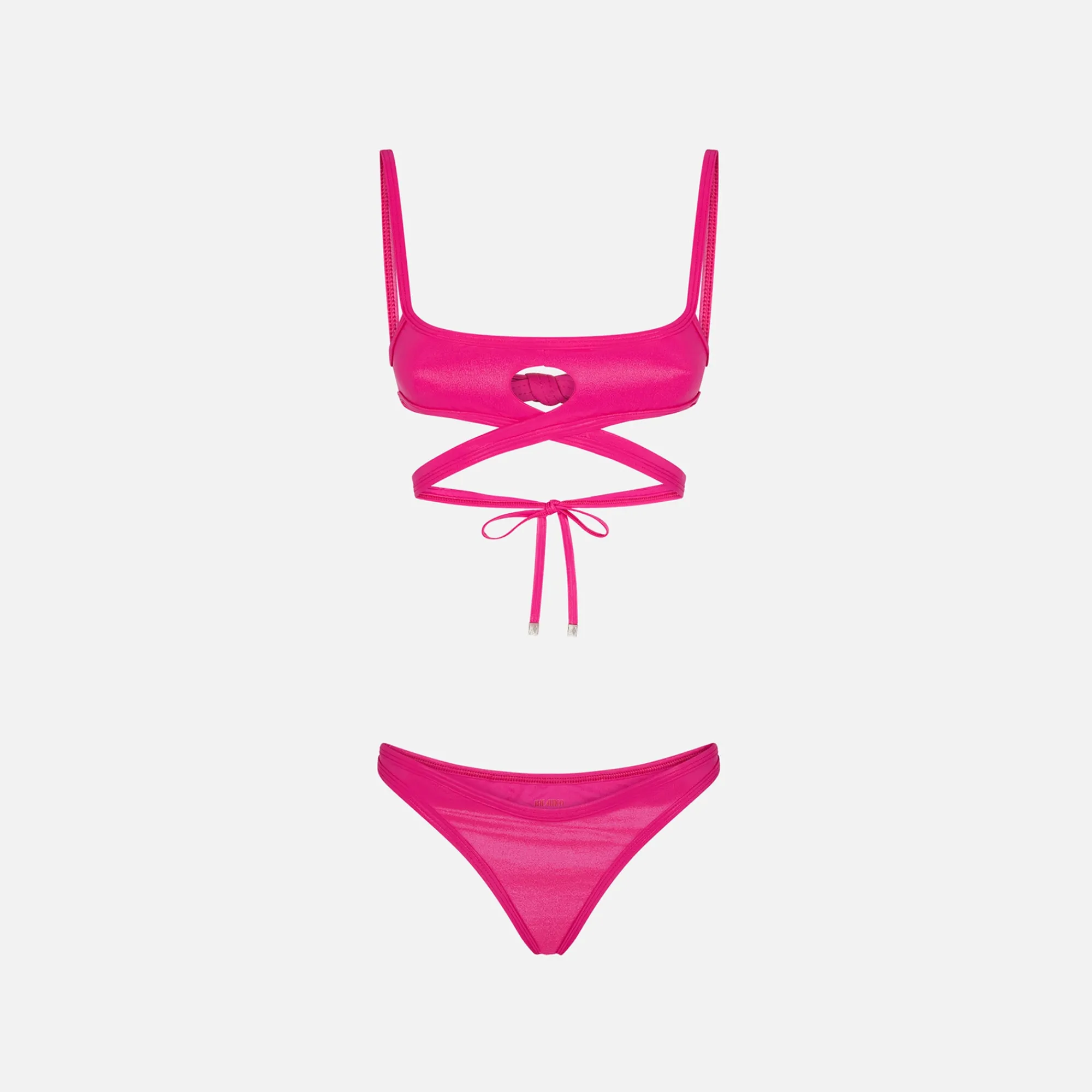 Best Sale The Attico Wet Lycra Bikini Fuchsia