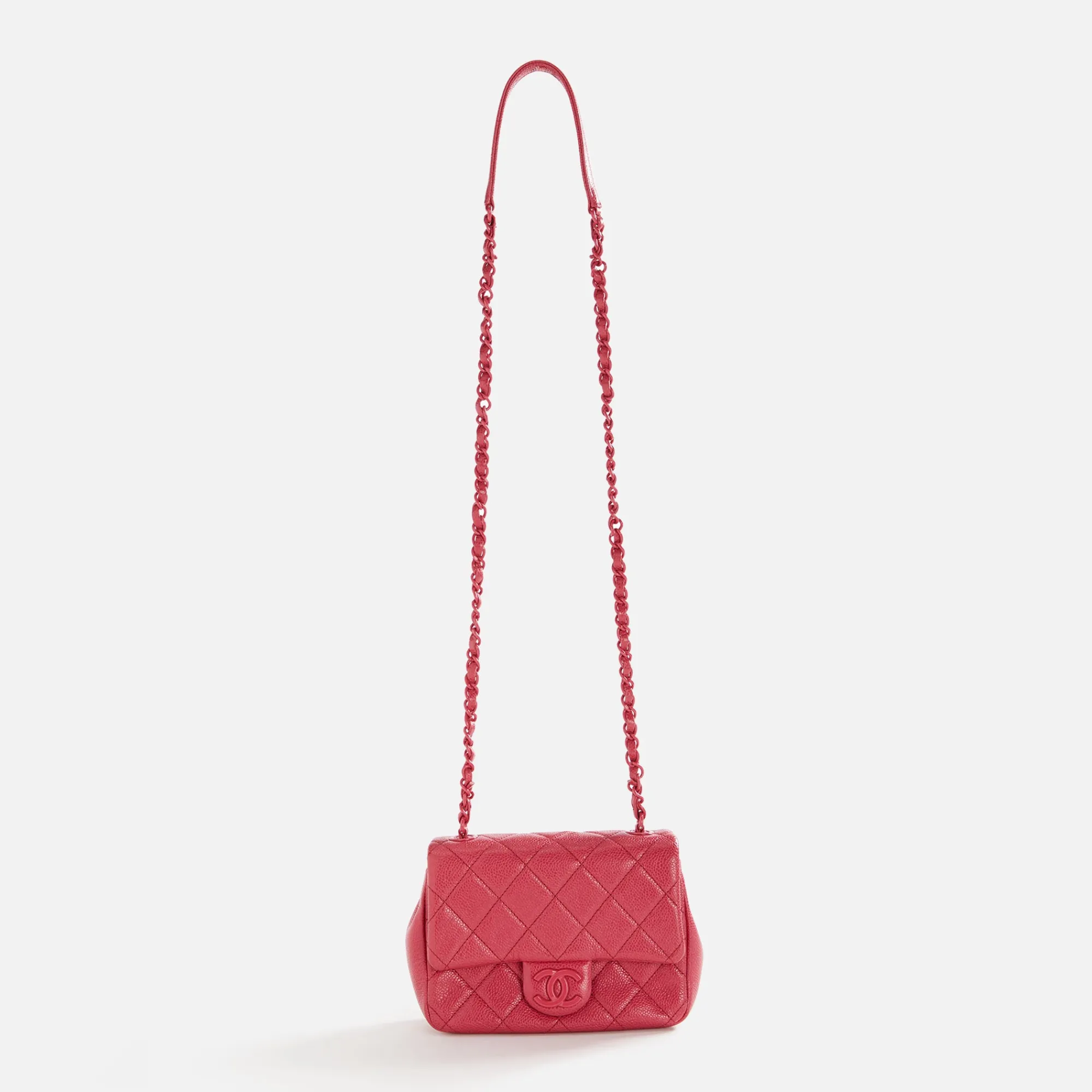 Sale What Goes Around Comes Around Wgaca Chanel Caviar Incognito Mini Square Flap Bag Pink