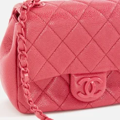 Sale What Goes Around Comes Around Wgaca Chanel Caviar Incognito Mini Square Flap Bag Pink