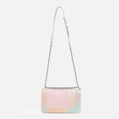 Sale What Goes Around Comes Around Wgaca Chanel Caviar Rainbow Boy Bag Multi