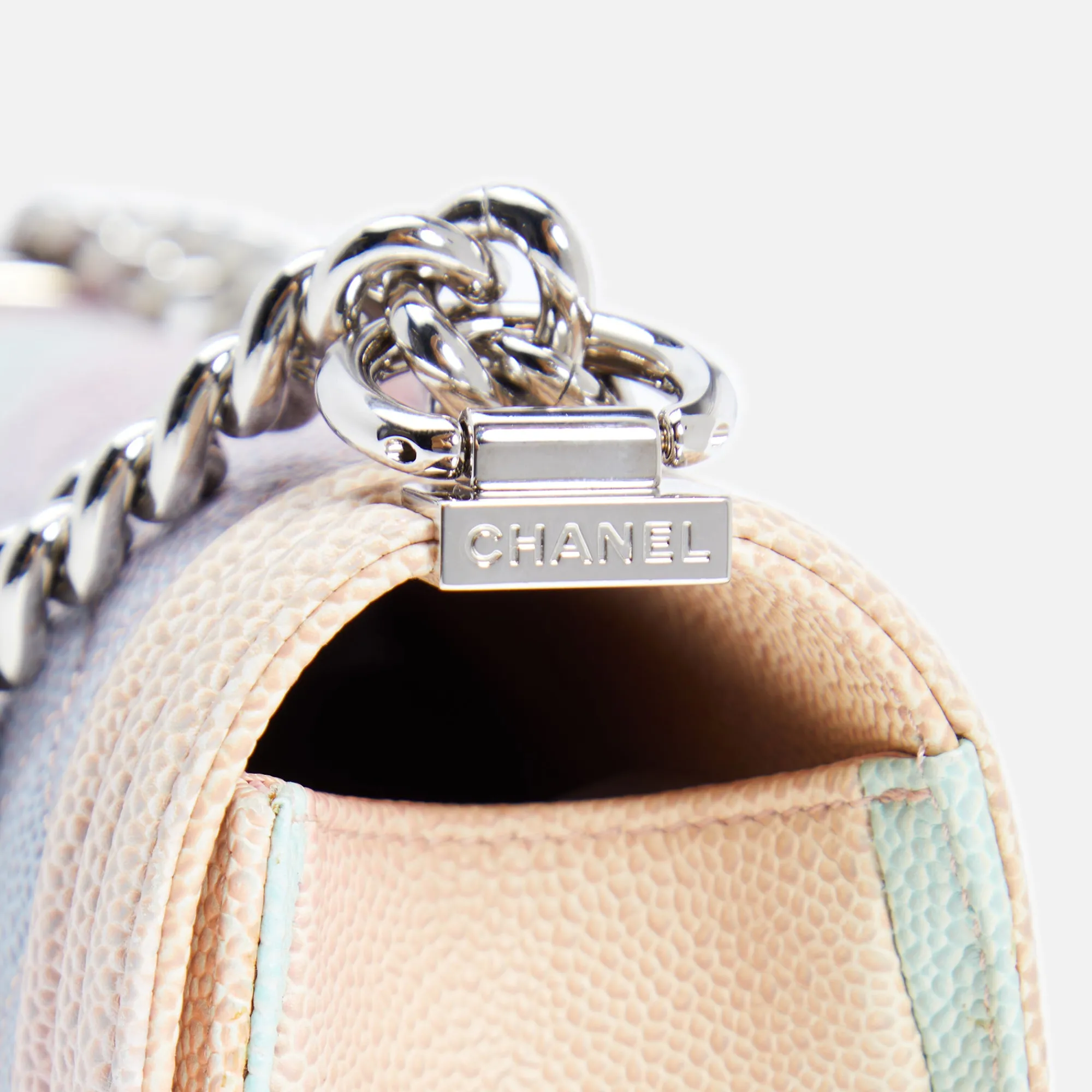 Sale What Goes Around Comes Around Wgaca Chanel Caviar Rainbow Boy Bag Multi