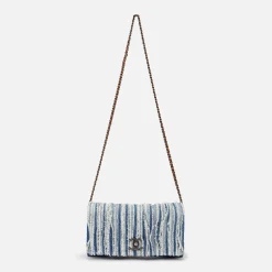 Best What Goes Around Comes Around Wgaca Chanel Denim Fringed Flap Bag Blue