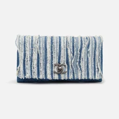 Best What Goes Around Comes Around Wgaca Chanel Denim Fringed Flap Bag Blue