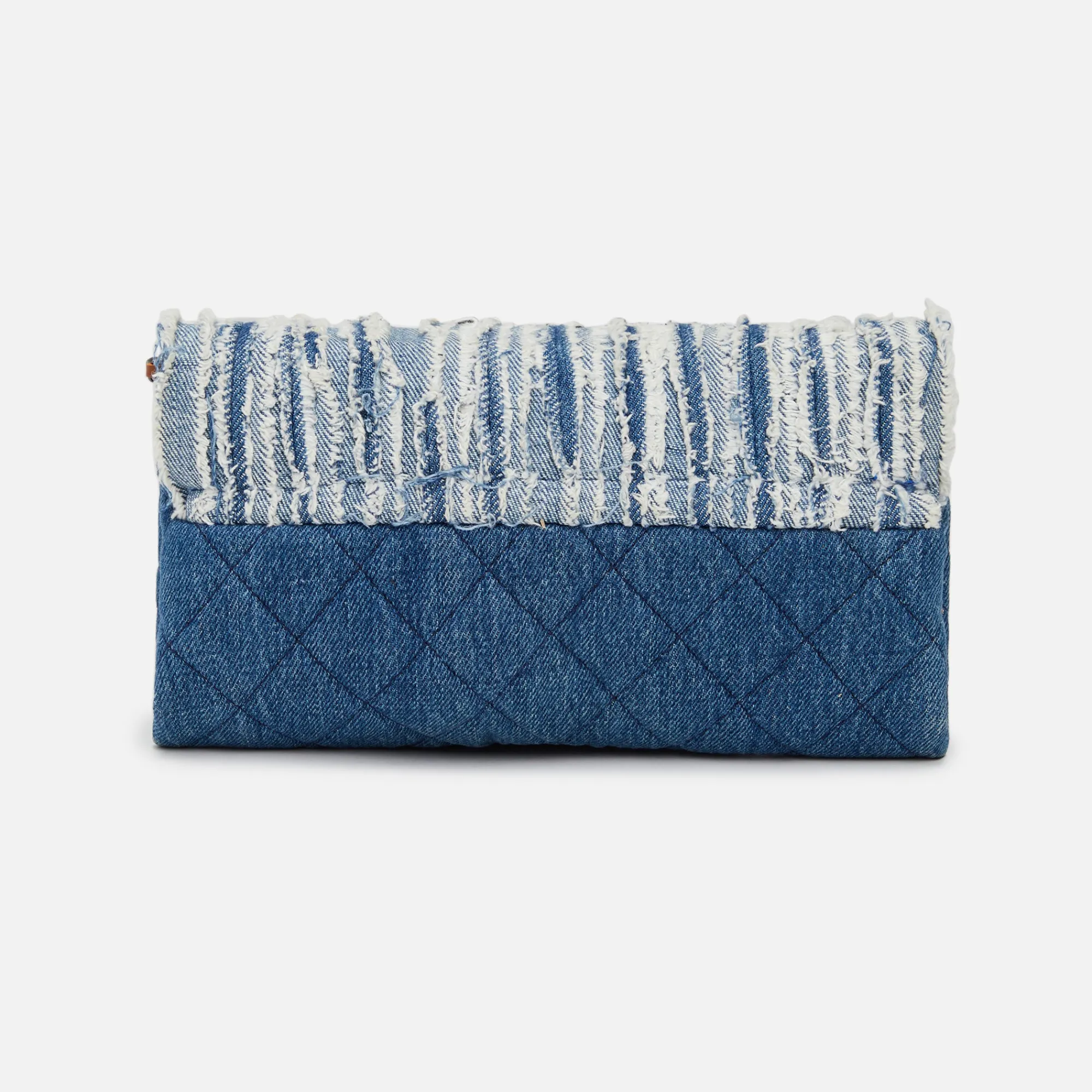 Best What Goes Around Comes Around Wgaca Chanel Denim Fringed Flap Bag Blue