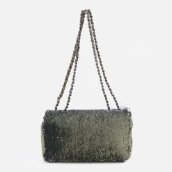 Cheap What Goes Around Comes Around Wgaca Chanel Sequin Coco Cuba Flap Bag Green