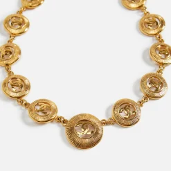 Outlet What Goes Around Comes Around Wgaca Chanel Sunburst Coin Necklace Gold
