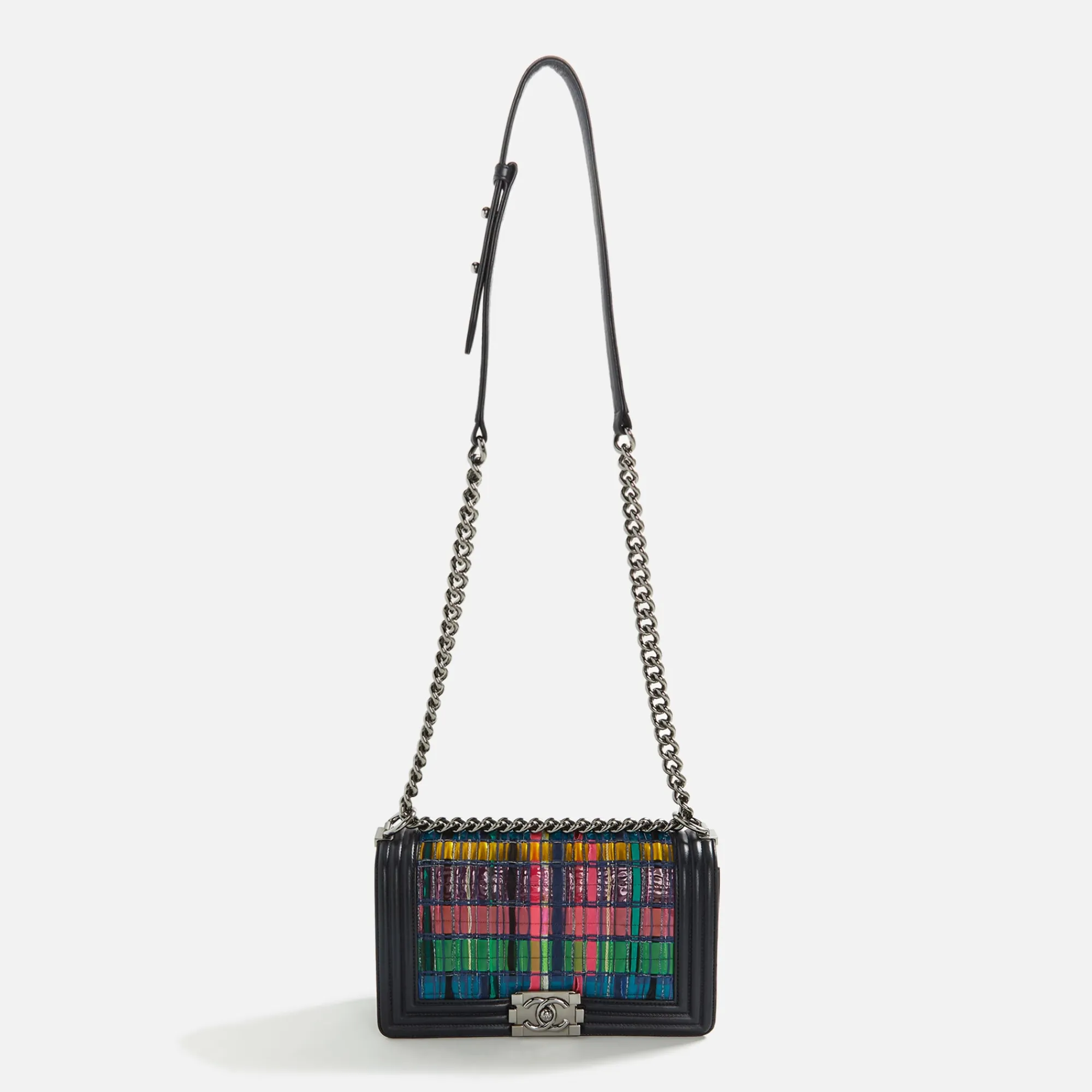 New What Goes Around Comes Around Wgaca Chanel Vinyl Medium Boy Bag Multicolor