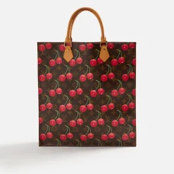 Hot What Goes Around Comes Around Wgaca Louis Vuitton Brown Murakami Cherry Sac Plat Brown / Red