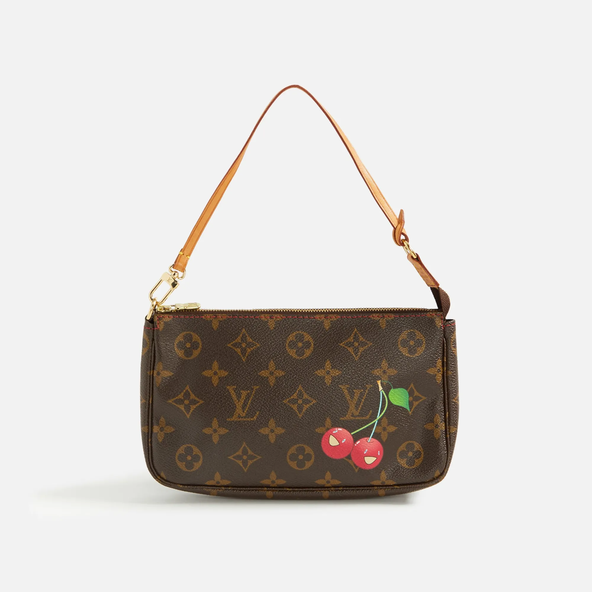 Best What Goes Around Comes Around Wgaca Louis Vuitton X Takashi Murakami Cherry Pochette Brown