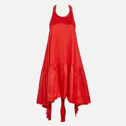 Best Sale Azeeza Winston Raw Silk Dress Papaya
