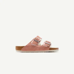 New Birkenstock Wmns Arizona Shearling Pink Clay / Natural Suede