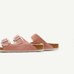 New Birkenstock Wmns Arizona Shearling Pink Clay / Natural Suede