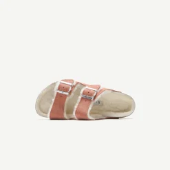 New Birkenstock Wmns Arizona Shearling Pink Clay / Natural Suede