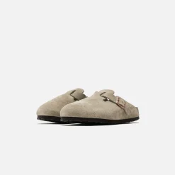 Discount Birkenstock Wmns Boston Soft Footbed Suede Taupe
