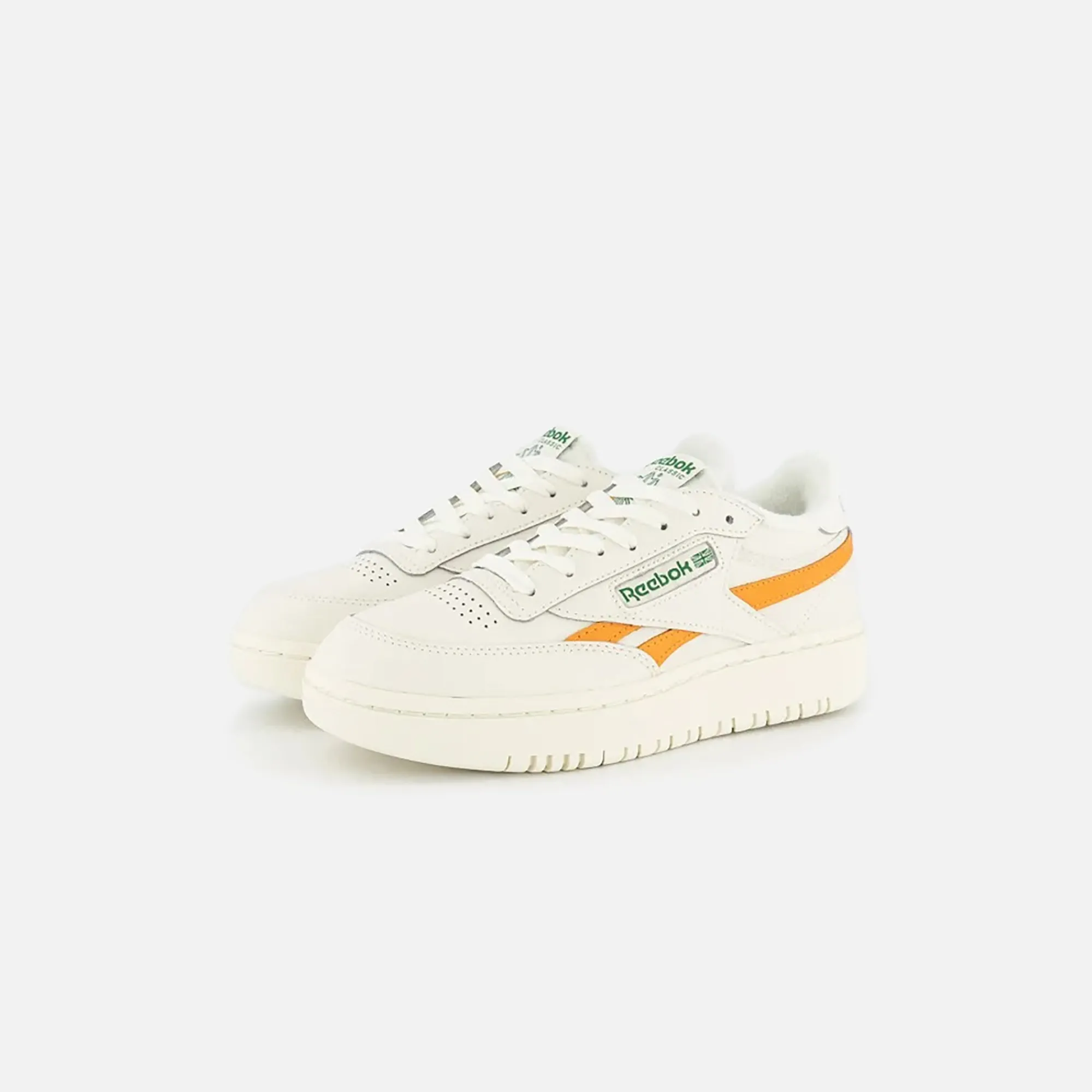 Store Reebok Wmns Club C Double Revenge Chalk / Green / Peach Fuzz