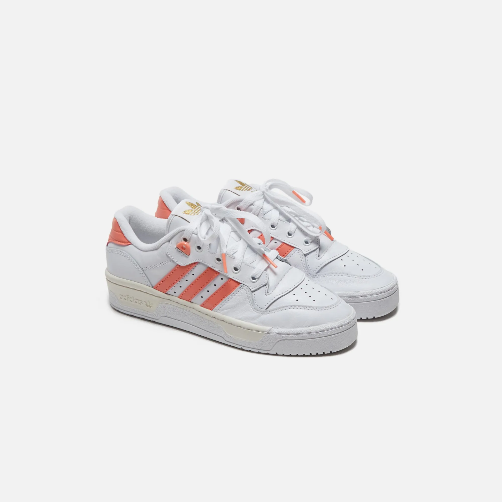 Best Sale adidas Wmns Rivalry Low 86 Cloud White / Coral Fusion / Gold Metallic