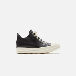 Fashion Rick Owens Wmns Scarpe In Pelle Low Sneakers Black / Milk